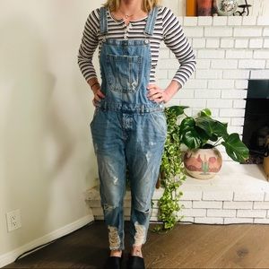 Zara Distressed Overalls Size Small